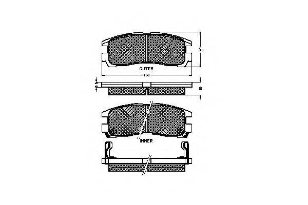 PONTIAC 18029844 Комплект гальмівних колодок, дискове гальмо