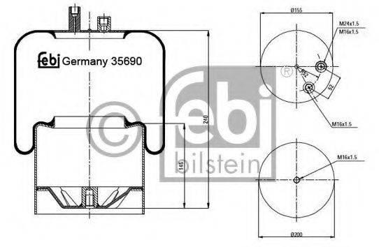 FEBI BILSTEIN 35690 Кожух пневматичної ресори