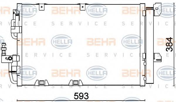 BEHR HELLA SERVICE 8FC351301224 Конденсатор, кондиціонер