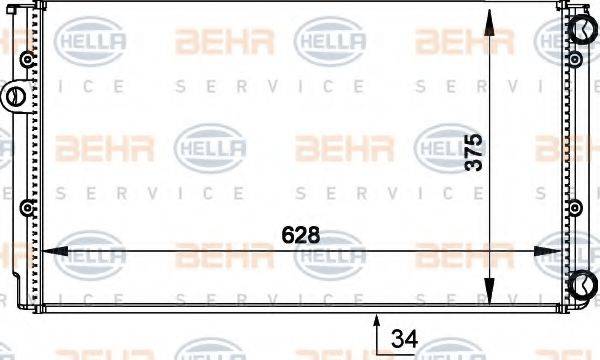 BEHR HELLA SERVICE 8MK376714044 Радіатор, охолодження двигуна