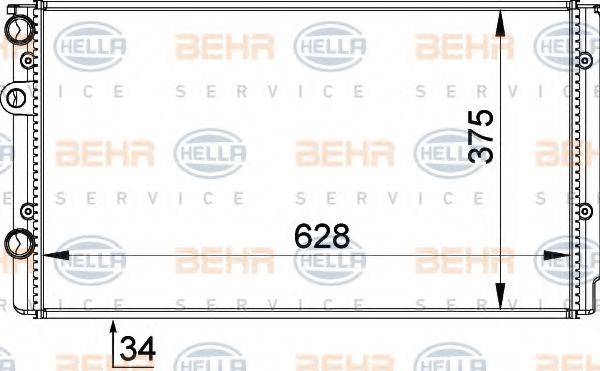 BEHR HELLA SERVICE 8MK376714541 Радіатор, охолодження двигуна