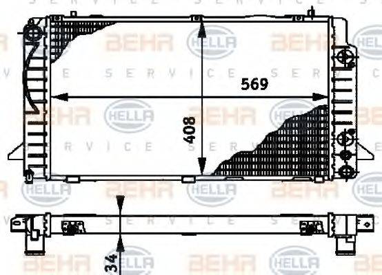 BEHR HELLA SERVICE 8MK376715164 Радіатор, охолодження двигуна