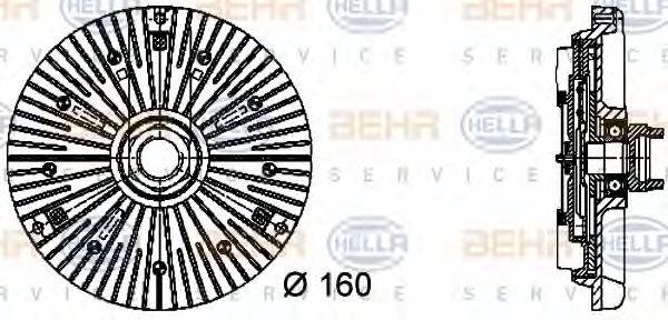 BEHR HELLA SERVICE 8MV376732031 Зчеплення, вентилятор радіатора
