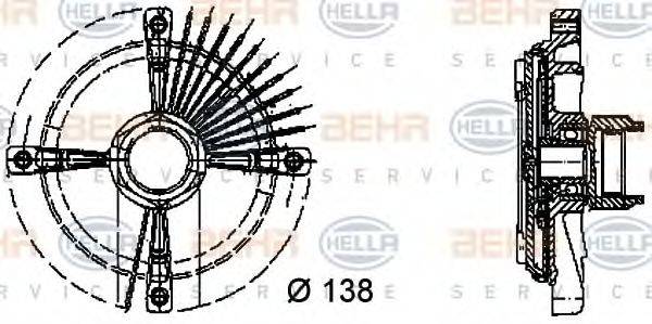 BEHR HELLA SERVICE 8MV376732151 Зчеплення, вентилятор радіатора