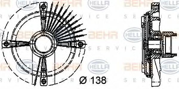 BEHR HELLA SERVICE 8MV376732161 Зчеплення, вентилятор радіатора