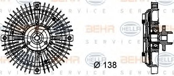 BEHR HELLA SERVICE 8MV376732221 Зчеплення, вентилятор радіатора