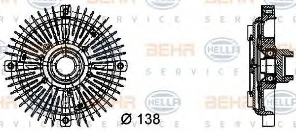 BEHR HELLA SERVICE 8MV376732231 Зчеплення, вентилятор радіатора