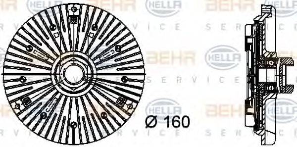 BEHR HELLA SERVICE 8MV376733031 Зчеплення, вентилятор радіатора