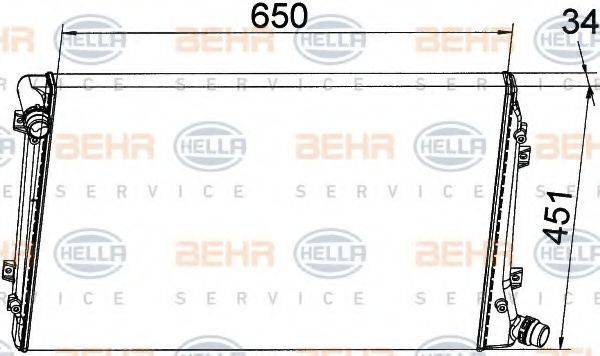 BEHR HELLA SERVICE 8MK376765124 Радіатор, охолодження двигуна