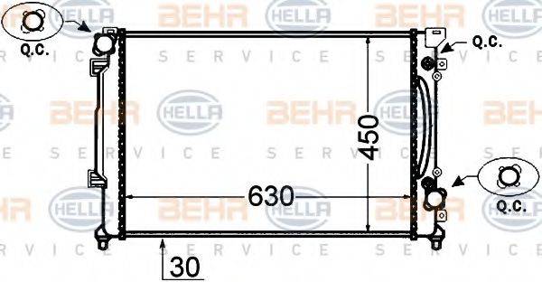 BEHR HELLA SERVICE 8MK376766231 Радіатор, охолодження двигуна