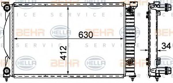 BEHR HELLA SERVICE 8MK376781061 Радіатор, охолодження двигуна