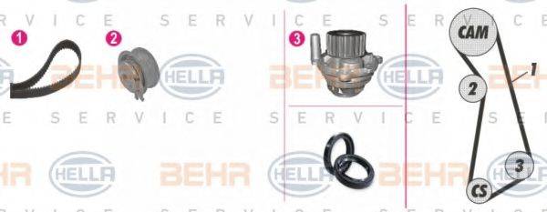 BEHR HELLA SERVICE 8MP376801801 Водяний насос + комплект зубчастого ременя