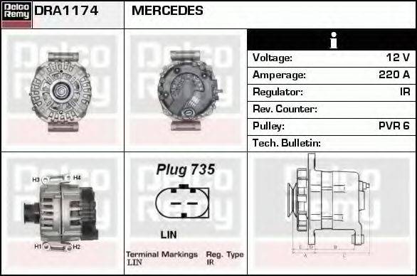 DELCO REMY DRA1174 Генератор