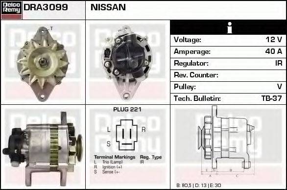 NISSAN 23099-09WR Генератор