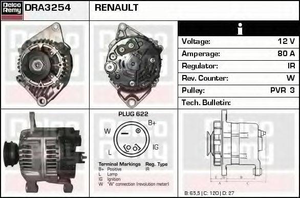 RENAULT 542069 Генератор