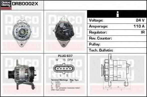 DELCO REMY DRB0002X Генератор