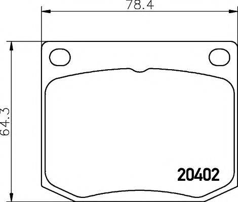 PAGID 20402 Комплект гальмівних колодок, дискове гальмо