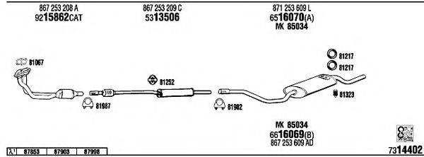WALKER VW20510B Система випуску ОГ