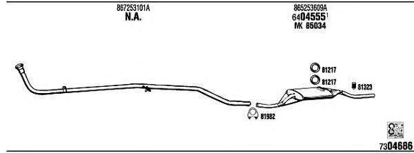 WALKER VW30016 Система випуску ОГ