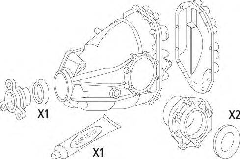 CORTECO 19535815 Комплект прокладок, диференціал