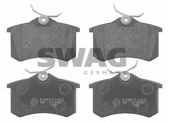 SWAG 20961 Комплект гальмівних колодок, дискове гальмо