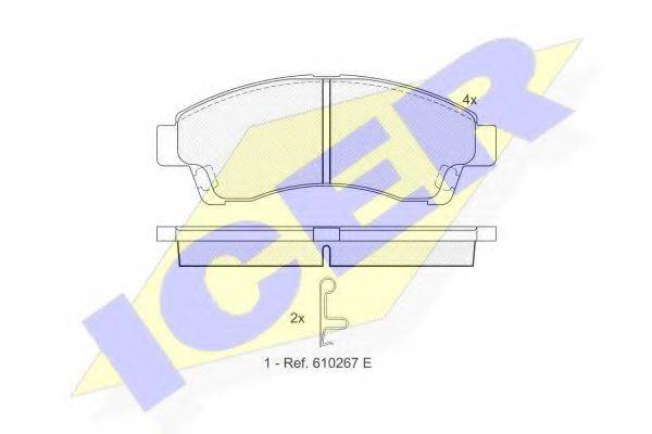 ICER 23678 Комплект гальмівних колодок, дискове гальмо