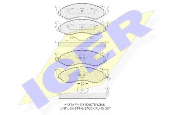 ICER 24189 Комплект гальмівних колодок, дискове гальмо