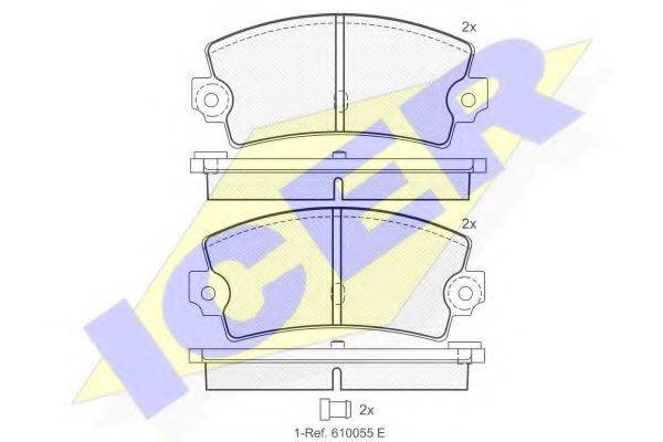 ICER 20415 Комплект гальмівних колодок, дискове гальмо
