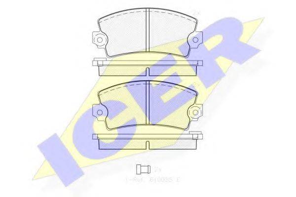 ICER 180102 Комплект гальмівних колодок, дискове гальмо