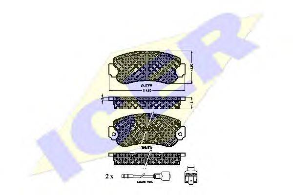 ICER 20663 Комплект гальмівних колодок, дискове гальмо