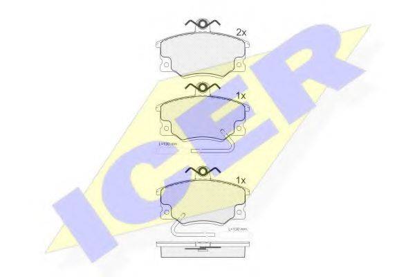 ICER 20836 Комплект гальмівних колодок, дискове гальмо