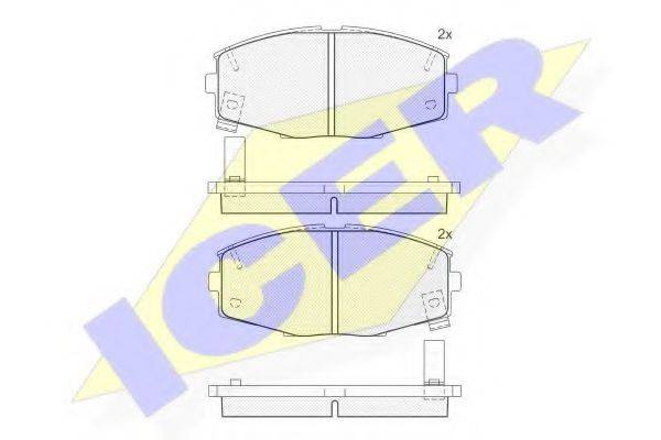 ICER 21376 Комплект гальмівних колодок, дискове гальмо
