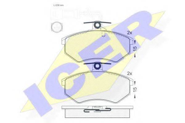 ICER 20779 Комплект гальмівних колодок, дискове гальмо