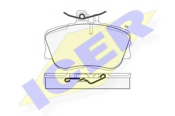 ICER 180973 Комплект гальмівних колодок, дискове гальмо