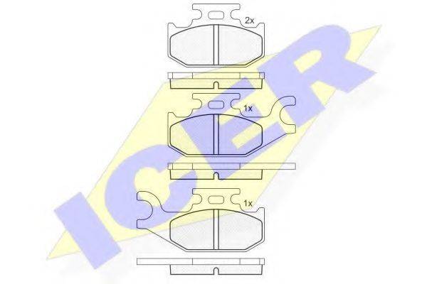 ICER 182057 Комплект гальмівних колодок, дискове гальмо