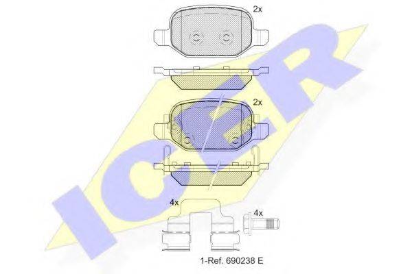 FIAT K68088919AB Комплект гальмівних колодок, дискове гальмо
