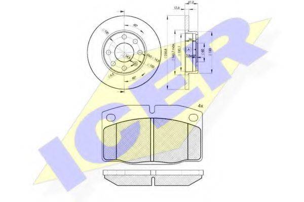 REMSA 101.01 Комплект гальм, дисковий гальмівний механізм