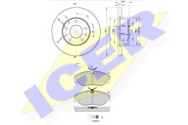 ICER 310534681 Комплект гальм, дисковий гальмівний механізм
