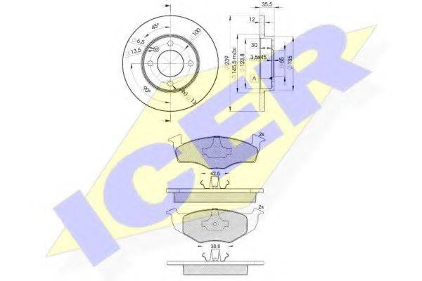 ICER 311193300 Комплект гальм, дисковий гальмівний механізм