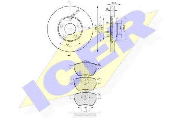 ICER 311385306 Комплект гальм, дисковий гальмівний механізм