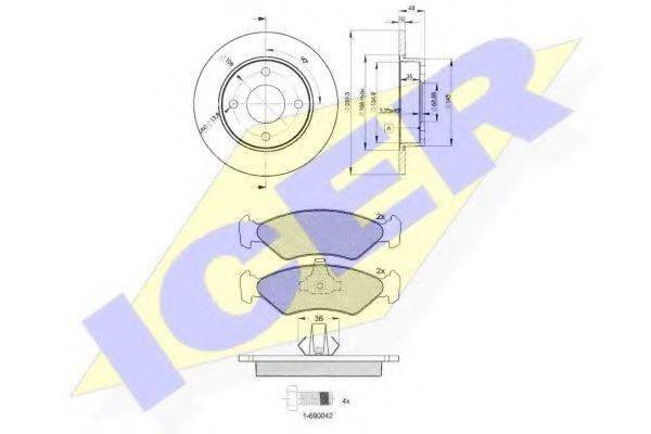 REMSA 285.02 Комплект гальм, дисковий гальмівний механізм