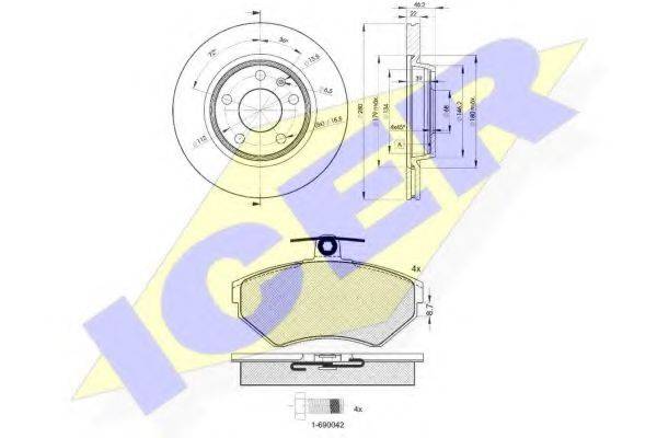 ICER 311575301 Комплект гальм, дисковий гальмівний механізм