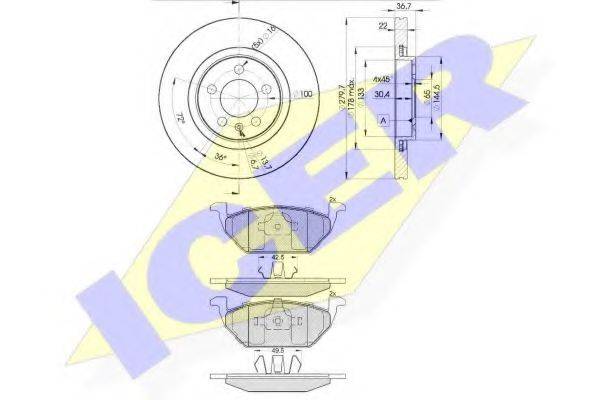 ICER 313385603 Комплект гальм, дисковий гальмівний механізм