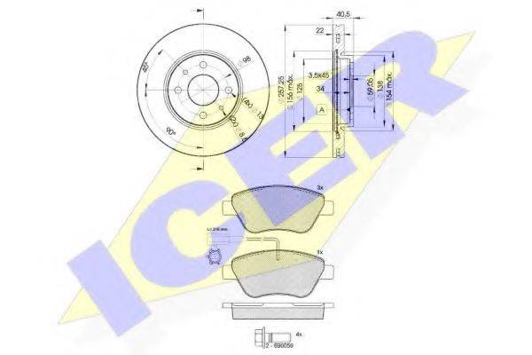 ICER 314441650 Комплект гальм, дисковий гальмівний механізм