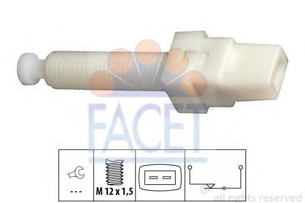 FACET 71015 Вимикач ліхтаря сигналу гальмування; Вимикач, привід зчеплення (Tempomat)