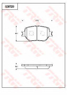 TRW GDB7230 Комплект гальмівних колодок, дискове гальмо