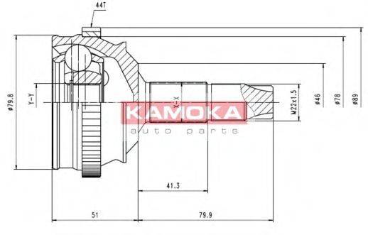 KAMOKA 6336 Шарнірний комплект, приводний вал