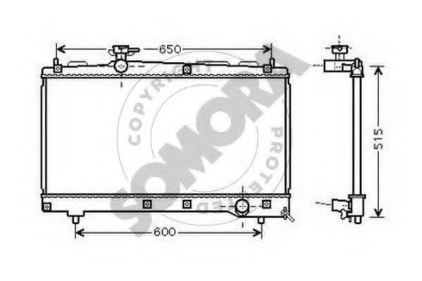 SOMORA 311740L Радіатор, охолодження двигуна