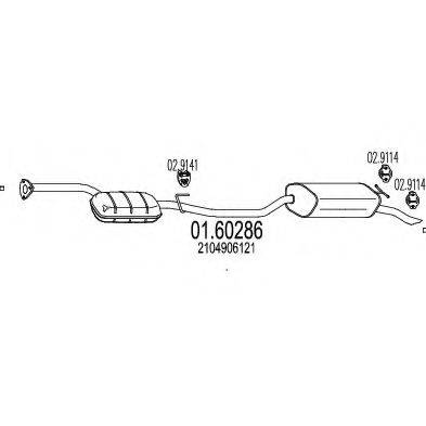 MTS 0160286 Глушник вихлопних газів кінцевий