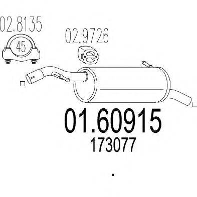 MTS 0160915 Глушник вихлопних газів кінцевий